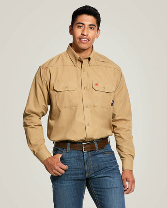 Ariat Men's FR Featherlight Work Shirt - Khaki