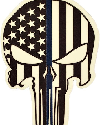 IdentiFire Thin Blue Line Punisher Skull Sticker