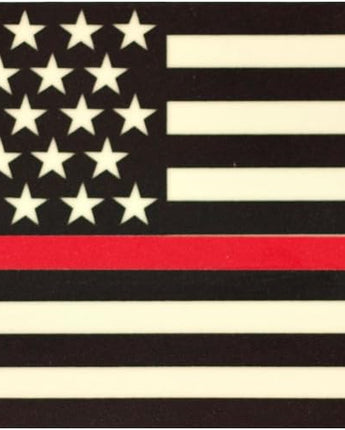 4" IdentiFire American Flag Thin Red Line Sticker