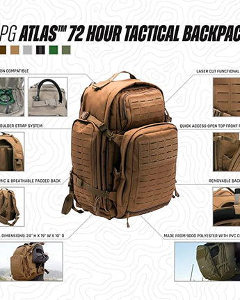 LAPG Atlas 72 Hour Tactical Backpack - Black