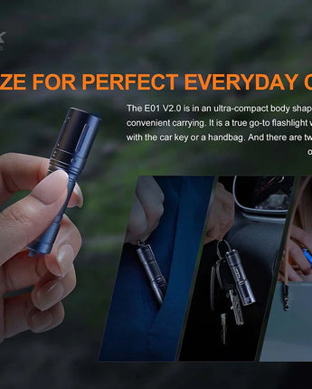 Fenix E01 V2.0 AAA Mini EDC Flashlight - Blue